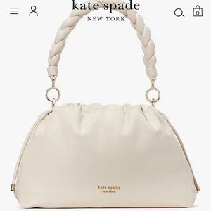 Kate Spade Cream Meringue Shoulder Bag with Braided Handle